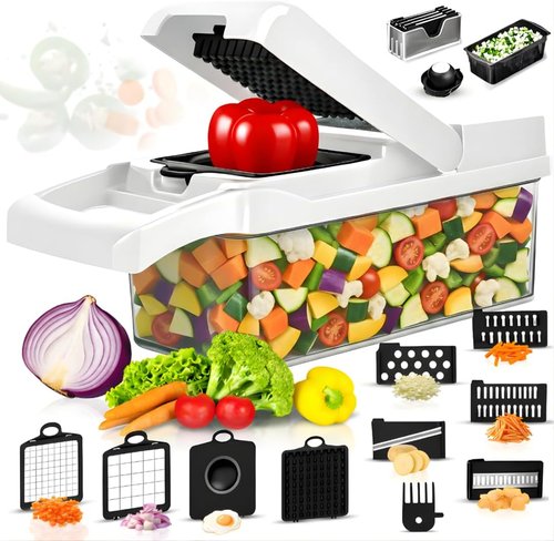 DOSTDR Premium Vegetable Chopper - Versatile Mandoline Slicer & Food Cutter | White & Black