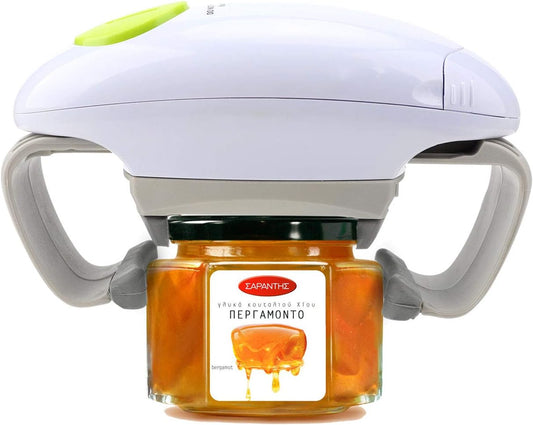 Skiennix Electric Jar Opener - Automatic Hands-Free Kitchen Gadget for Effortless Opening | White