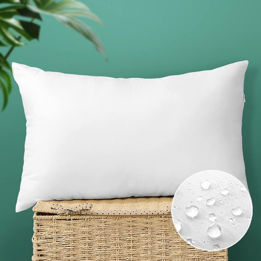 OTOSTAR Outdoor Throw Pillow Inserts - Water Resistant Cushion Pads for Patio | 12x20 Inch - White