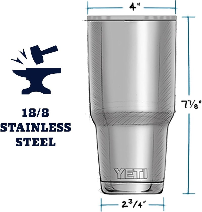 YETI Rambler 30 oz Stainless Steel Vacuum Insulated Tumbler w/MagSlider Lid, Navy