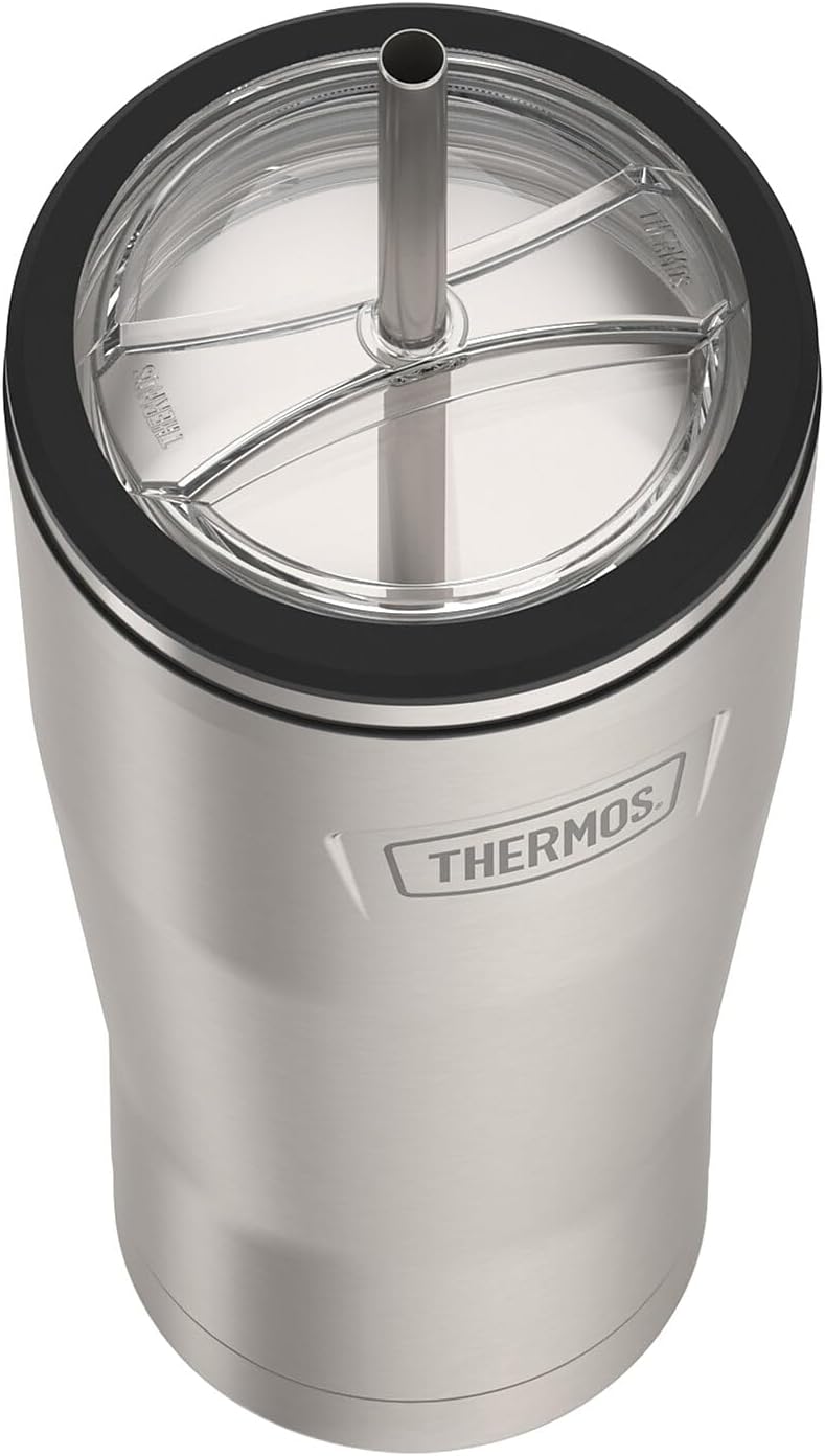 THERMOS Icon Series Stainless Steel Cold Tumbler - 24 Ounce, Vacuum Insulated with Lid & Straw
