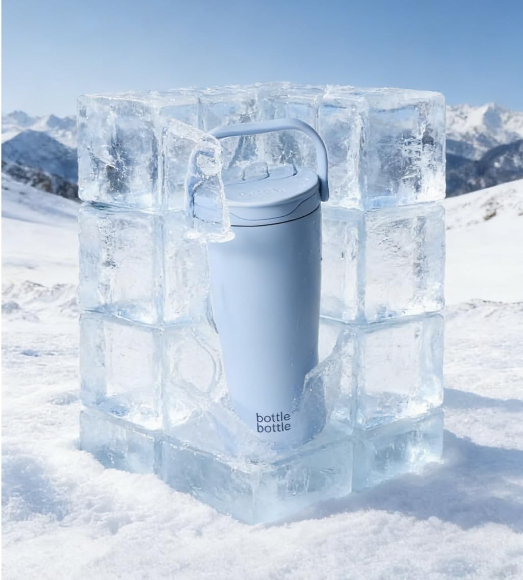 BOTTLE BOTTLE Insulated Tumbler - 30oz Stainless Steel Water Bottle with Handle & Straw Lid | BPA-Free, Leak-Proof, Perfect for Hot & Cold Drinks (Blue)