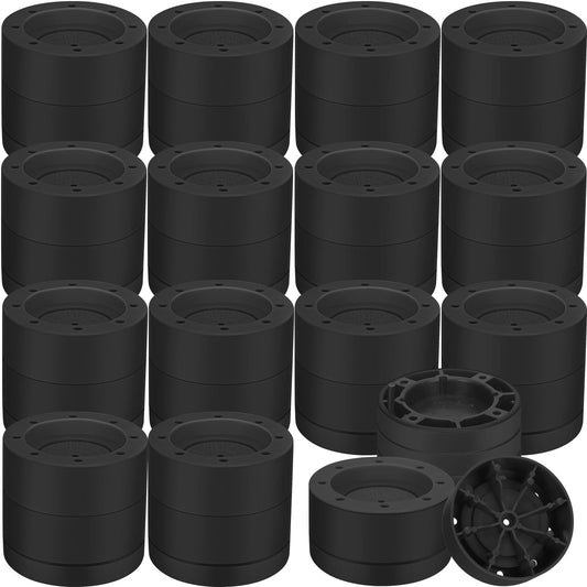 Treela 16 Set Furniture Bed Risers Adjustable Bed Risers Lifts Height 0.5" 1" 1.4" 2.4" or 5.3" Stackable Heavy Duty Furniture Height Extenders Lifts for Desk Table Chair(Black)