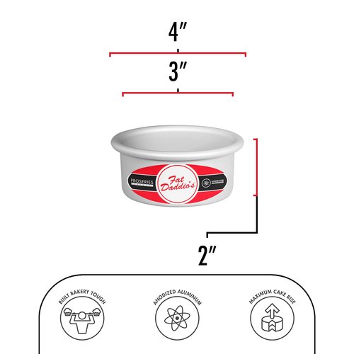 Fat Daddio's Round Cake Pan, 3 x 2 Inch, Silver