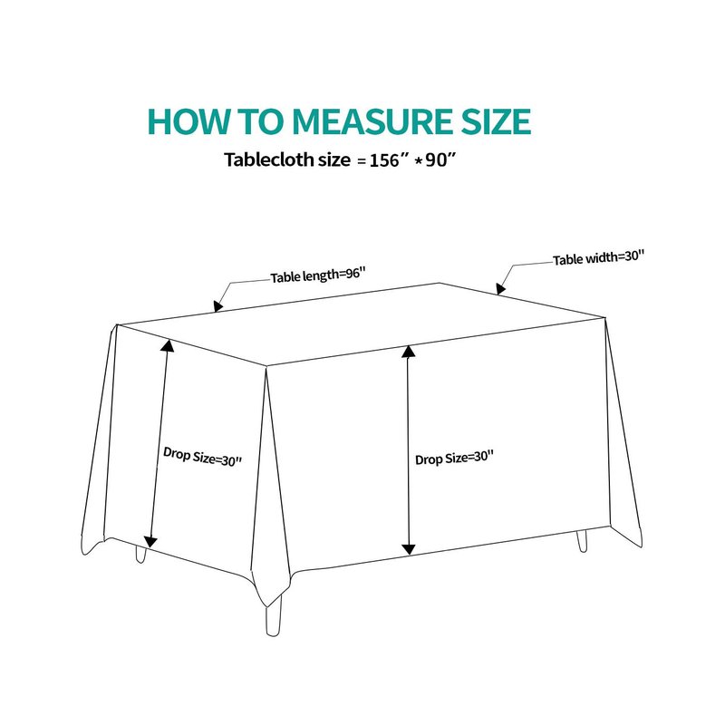 Surmente White Rectangle Tablecloth 90 x 156-inch Rectangular Polyester Table Cloth for Weddings, Banquets, or Restaurants