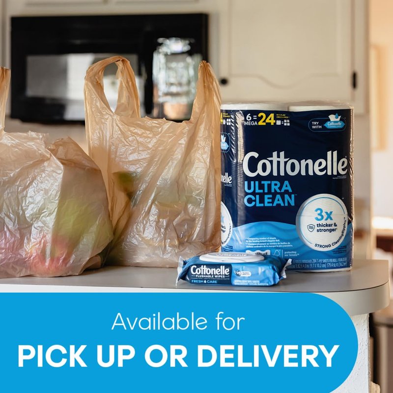 Cottonelle Ultra Clean Toilet Paper, 4 Mega Rolls = 16 Regular Rolls, Packaging May Vary