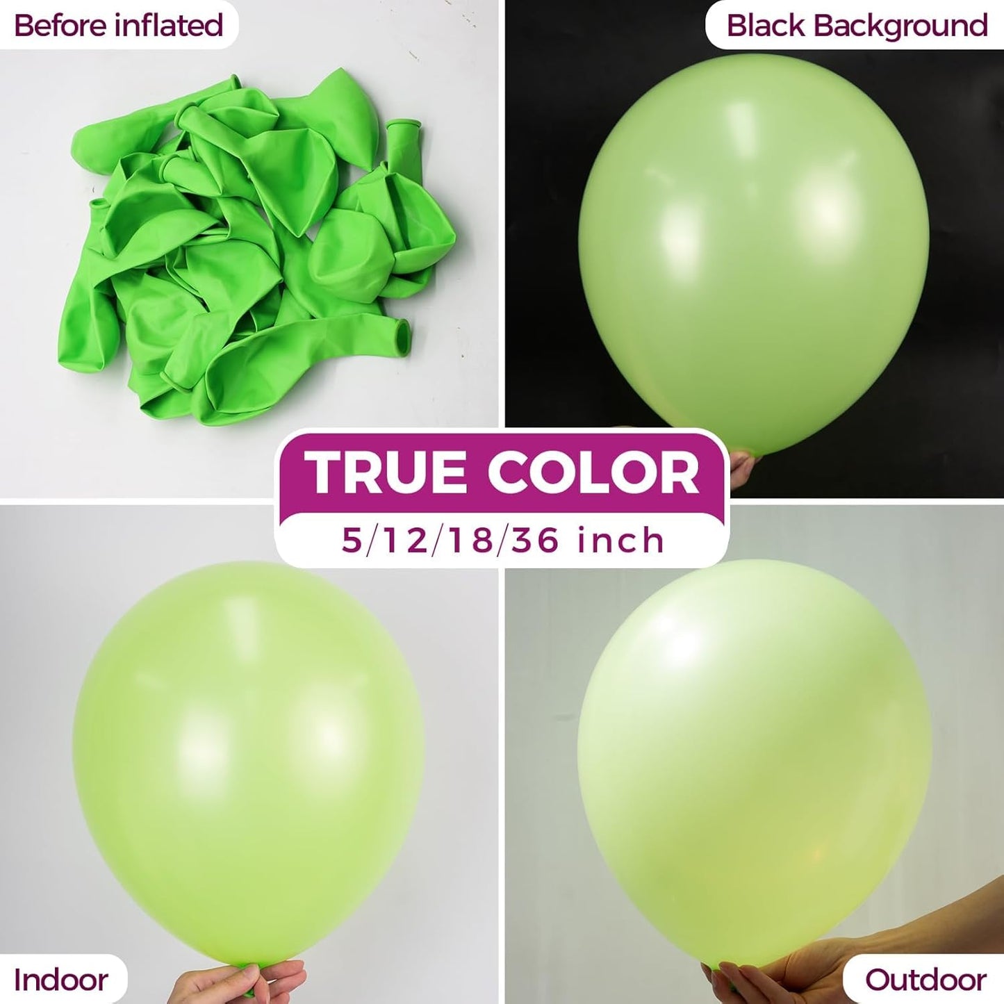Bezente 18-Inch Lime Green Balloons - 30 Pack of Thick, Round Latex Balloons for Birthday & Party Decor
