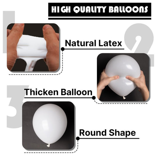 PartyWoo White Balloons 155pcs Different Sizes Pack of 18 12 10 5 Inch Matte White Latex Balloon Arch Kit Garland for Wedding Bridal Graduation Baby Shower Birthday Party Decorations White-Y13