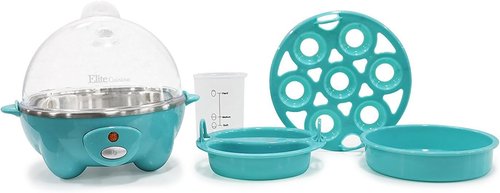 Elite Gourmet Electric Egg Cooker - 7 Egg Capacity for Soft, Medium, Hard-Boiled & Omelets | BPA Free