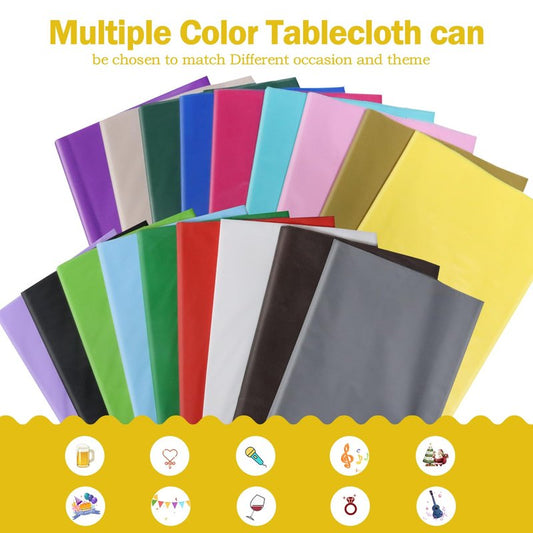 Teal 6 Pack Plastic Table Cloth 84", Disposable Round Tablecloth Table Cover, Plastic Tablecloths for Parties