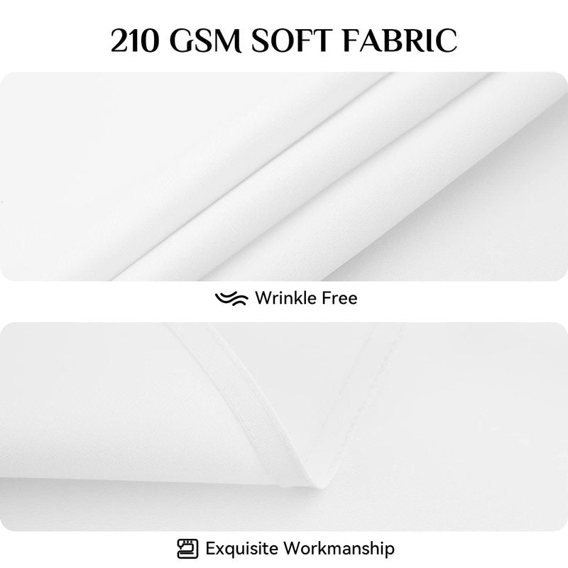 Softalker Round Tablecloth, Waterproof & Stain Resistant Table Cloth Wrinkle Free Fabric 210GSM Polyester Table Cover for Spring/Party/Outdoor - 48 inch,White