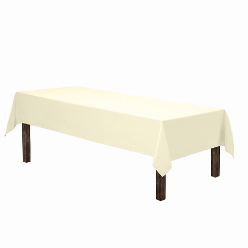 Gee Di Moda Rectangle Tablecloth - 60 x 102 Inch Ivory Table Cloth for 6 Foot Rectangle Tables - Heavy Duty Washable Fabric - for Holiday Party, Dinner, Weddings, Baby Shower & Events
