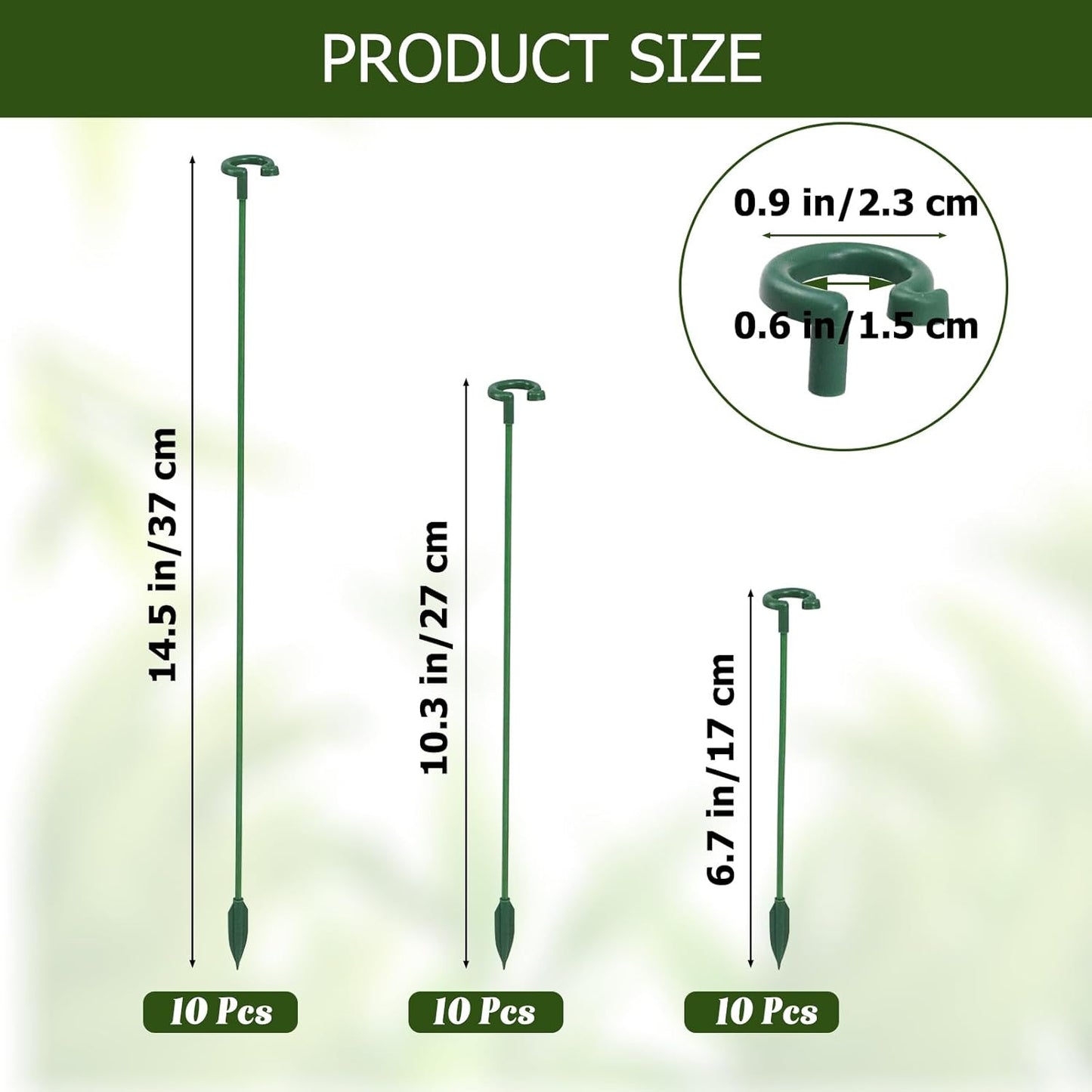 Small Plant Stakes by [Brand Name] - Pack of 30 Indoor Plant Support Stakes | 3 Sizes for Orchids, Roses & Succulents