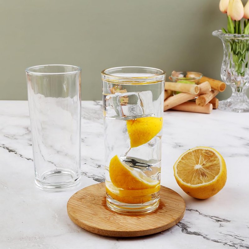 BTGLLAS Highball Glasses Set of 6-8oz Tall Water Glasses for Mojito, Whiskey, Cocktails - Clear Drinking Glassware for Kitchen - Tall Drinking Glasses Set for Mixed Drinks (Glass, 6PCS8OZ)