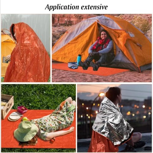 crvewom Emergency Sleeping Bag 2 Pack, Portable Waterproof Survival Sleeping Bag with Thermal Insulation for Outdoor Camping and Hiking
