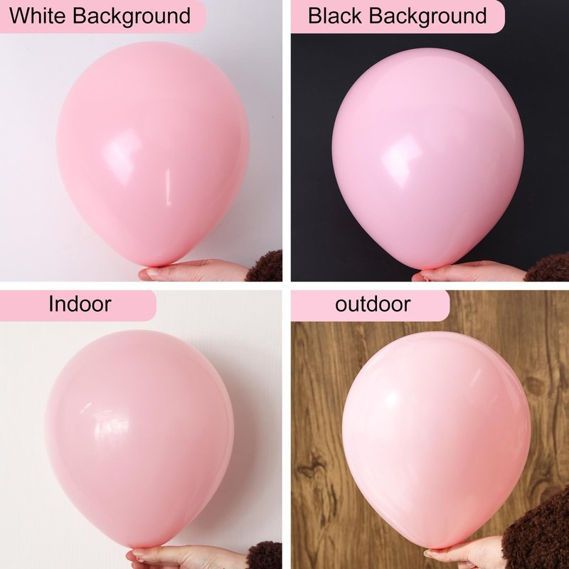RUBFAC White and Pink Balloons 129pcs Different Sizes Pack of 18 12 10 5 Inch, Latex Baby Pastel Pink Balloon Garland Arch Kit for Birthday Party Wedding Anniversary Baby Shower Gender Reveal