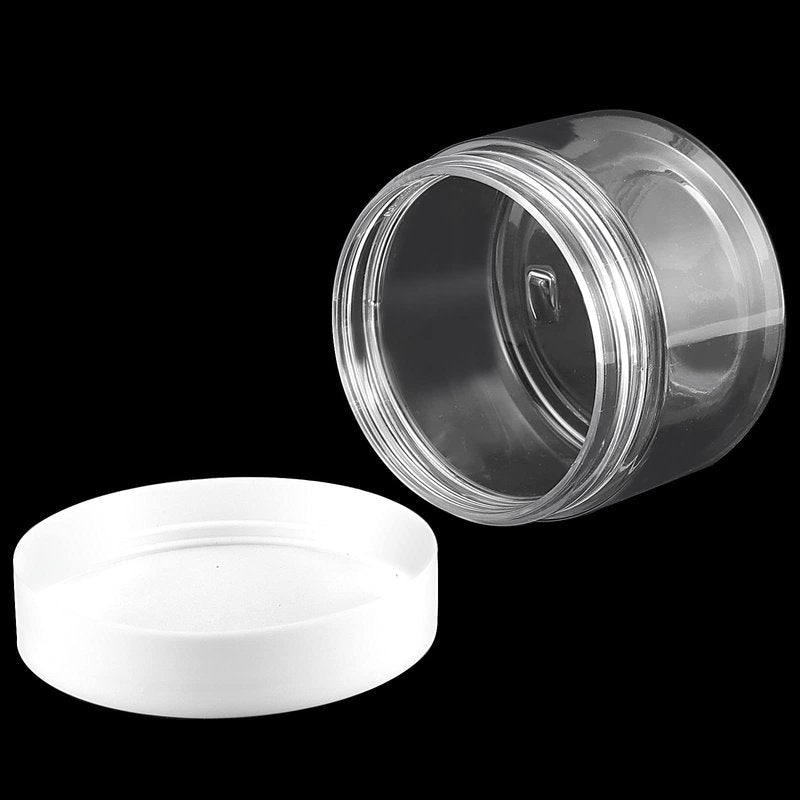 ZOENHOU 46 PCS 4 OZ Clear Slime Containers with White Lids, Food-Grade Plastic Storage Containers, BPA-Free, Wide-mouthed Plastic Jars for Beauty Products, Kitchen Household Food Storage