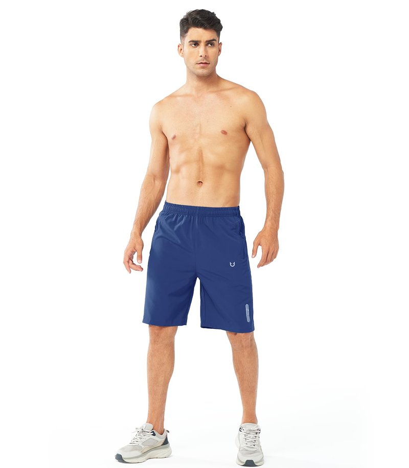 NORTHYARD Men's Athletic Running Shorts Gym Workout 7"/9"/5" Quick Dry Lightweight Sports Basketball Tennis 3 Zipper Pockets ROYALBLUE-9inch 2XL