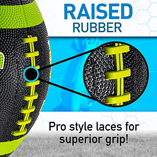 Franklin Sports Kids Junior Grip-Rite Youth Junior Size Rubber Footballs - Peewee Kids Durable Outdoor Footballs - Single & Bulk Packs Available