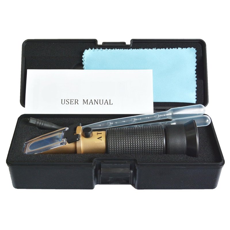 Dual Scale Brix Refractometer for Measuring Sugar Content in Food and Drink.