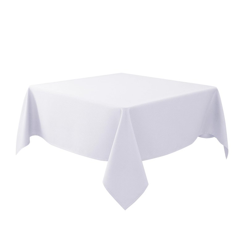 Biscaynebay Fabric Square Tablecloths 70x70 Inches, White Water Resistant Card Table Cloth Folding Table Cover for Dining, Kitchen, Wedding and Parties etc. Machine Washable
