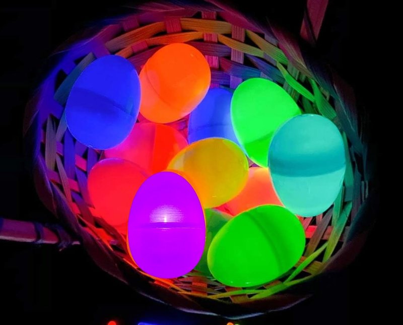 GiftExpress 50 Pcs 72 hrs Glow in the Dark Easter Eggs for Easter Hunt, Basket Fillers and Goodie Favor, Prefilled Plastic Egg, Surprising Egg - Bright Colors Light up for 3 days