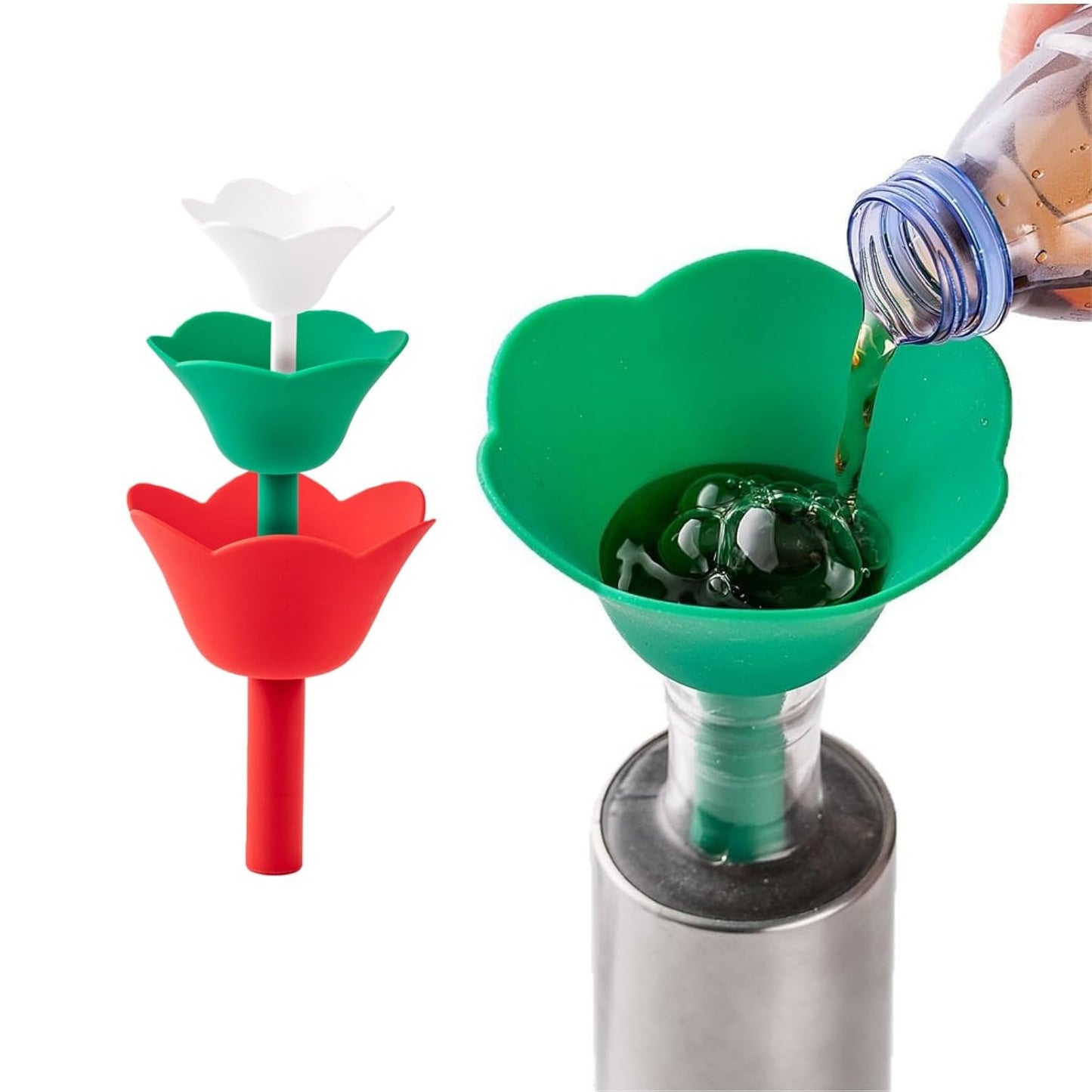 Shaped Funnel Set by [Brand Name] - 3-Piece Kitchen Funnel for Easy Liquid Pouring & Dispensing
