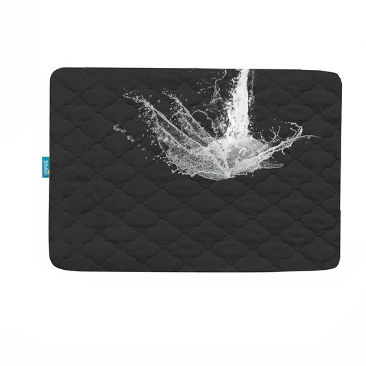 Skiennix Pack and Play Mattress Pad - Waterproof Quilted Fitted Sheets | 39" x 27" - Black
