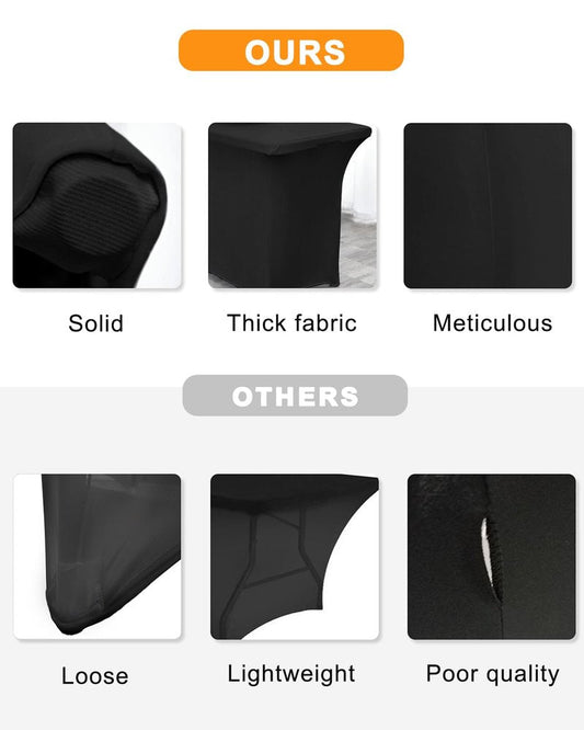 Spandex Table Cover 2 Pack 6FT Black Fitted Tablecloths,Washable Wrinkle Resistant Stretch Table Cloth Rectangle for Vendor Booth Display Items,Party Supplies for Adults,Wedding Decorations,Banquet