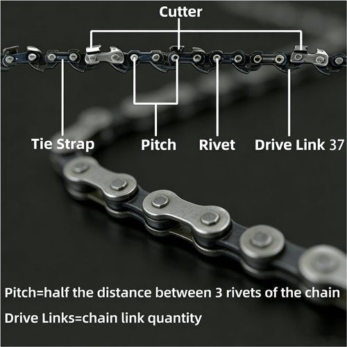 Chainsaw Chain 5-Pack - 6-Inch | 1/4" LP Pitch .043" Gauge, 37 Drive Links for Mini Cordless Electric Chainsaws