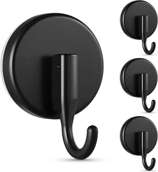 OUTXE Wreath Hanger - Upgraded Suction Cup Hook for Front Door & Glass Window | 4-Pack (Black)
