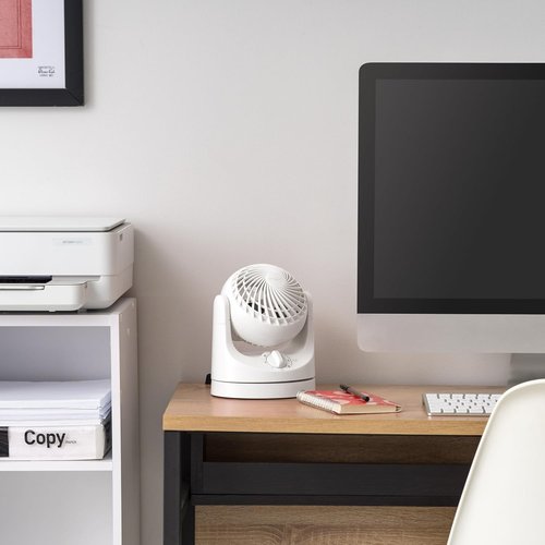 IRIS USA WOOZOO Desk Fan - Oscillating Air Circulator with 3 Speeds | 32ft Air Distance, Quiet 27db Motor, White
