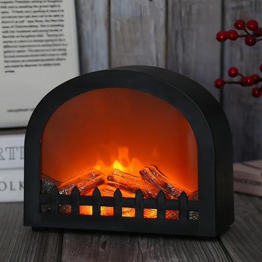 Skiennix LED Fireplace Lantern - USB & Battery Powered Flameless Light | Mini Table Decorative Lamp for Cozy Home Decor