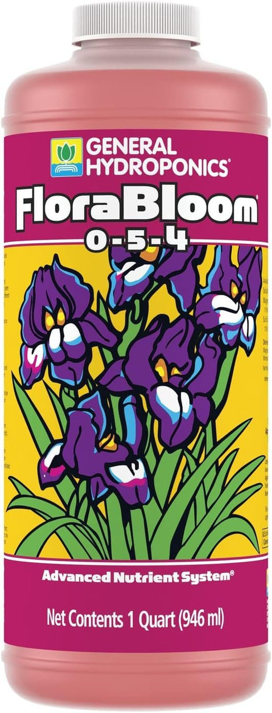 General Hydroponics FloraBloom 0-5-4 Plant Food, Part of FloraSeries Advanced Nutrient System for Plants, 1 Quart