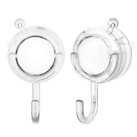 VIS'V Wreath Hanger, Large Twist Lock Suction Cup Wreath Hooks, Heavy Duty, 22 LB Capacity, Removable and Reusable, Round, Clear, 2 Pcs