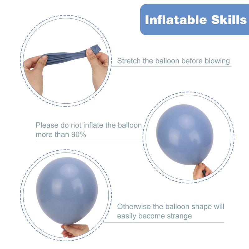 RUBFAC Dusty Blue Balloons 129pcs Different Sizes Pack of 18 12 10 5 Inch, Latex Boho Neutral Blue Balloon Garland Arch Kit for Wedding Engagements Anniversary Baby Shower Birthday Party Decorations