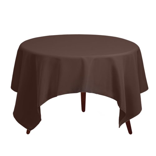 Gee Di Moda Square Tablecloth - 52 x 52 Inch Chocolate Table Cloth for Small Square or Round Tables - Heavy Duty Washable Fabric - for Buffet Table, Holiday Party, Dinner, Wedding & Baby Shower