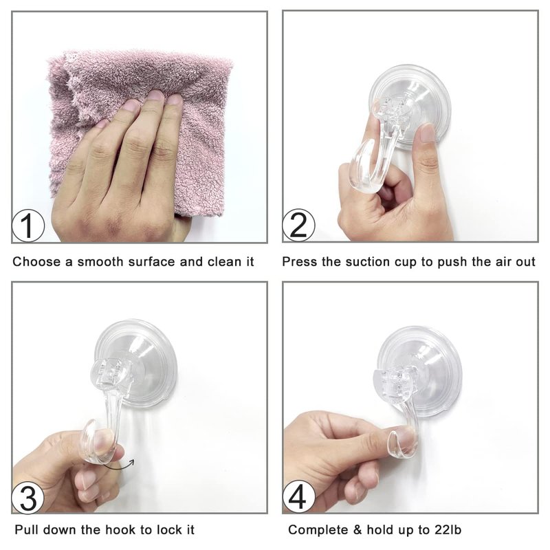 STAMI PLET 2 Pack Suction Cup Wreath Hanger,Large Clear Removable Suction Cup Wreath Hooks 22BL Strong Window Glass Wreath Holder Use for Halloween Christmas Decor