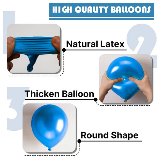 PartyWoo Metallic Blue Balloons 50 pcs 12 Inch Chrome Blue Latex Helium Balloons for Graduation Wedding Baby Shower Engagement Wedding Gender Reveal Birthday Party Decorations Blue-G106