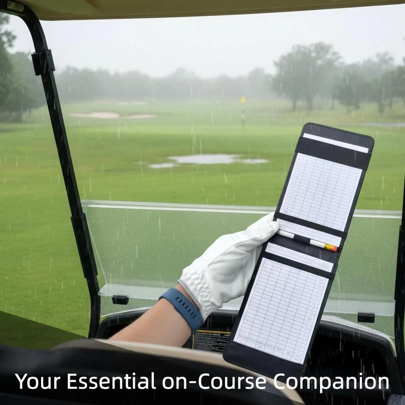 UDPARSCO Golf Scorecard Holder & Yardage Book Cover – Premium Vegan Leather Golf Accessories Case | Ultra-Slim Waterproof Keeper with Pencil Holder | Fits Standard USGA Cards & Yardage Books