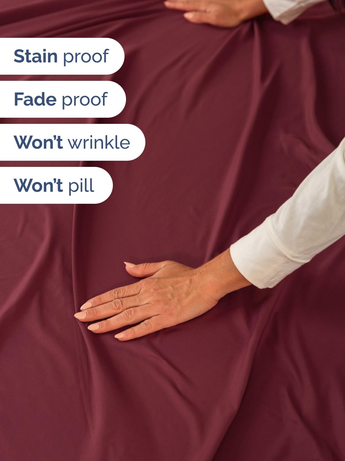 Skiennix Extra Deep Split King Sheet Set - 7 Piece Breathable Cooling Bedding - Soft, Wrinkle-Free - Burgundy