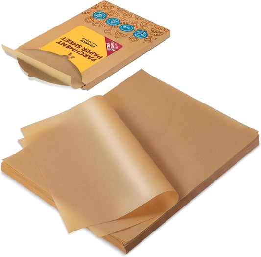 Katbite Parchment Paper Sheets - 265 Pcs Heavy Duty Unbleached, 10x15 Inches, Oil Proof for Baking & Steaming