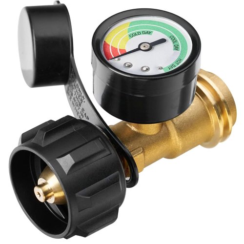 CALPOSE Propane Tank Gauge - Universal Color-Coded Indicator for 5-40 lb LP Tanks | QCC1/Type 1 Connection