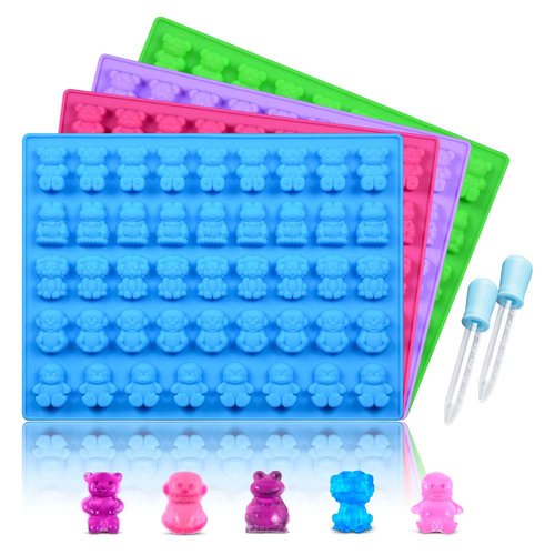 Chocolate Molds Gummy Molds Silicone - Candy Mold and Silicone Ice Cube Tray Nonstick Including Hearts, Stars, Shells