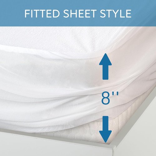 Full Terry Mattress Protector by Sleeper Sofa - Waterproof, Ultra Soft & Breathable, Fits 54''×72'' Up to 8'' Depth
