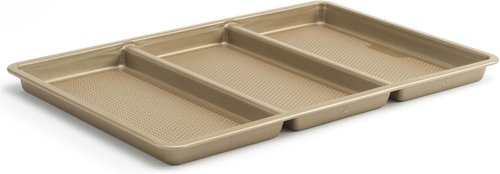 GoodCook Non-Stick Divided Sheet Pan - 3-in-1 Textured Baking Dish | 11 x 17-Inch Scratch-Resistant Carbon Steel