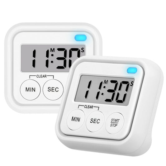 Timer, Kitchen Timers for Cooking Classroom Timer for Kids Teachers Digital Magnetic Timers 2 Pack, White