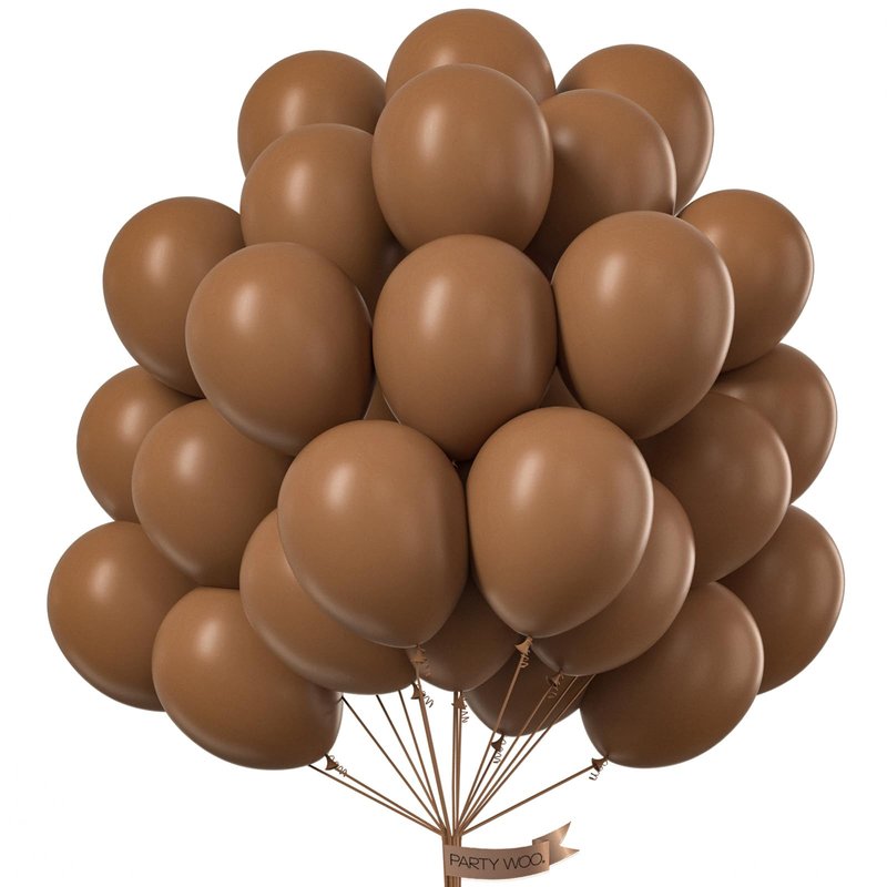 PartyWoo Brown Balloons 101pcs 12 Inch Boho Neutral Coffee Tan Fall Latex Helium Balloons for Wedding Baby Shower Gender Reveal Graduation Safari Woodland Birthday Fall Party Decorations Brown-F09