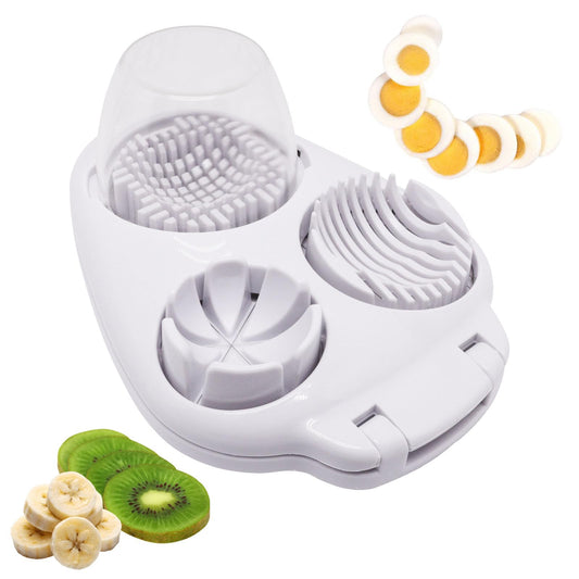 ZHMEINA Egg Slicer for Hard Boiled Eggs, Food Slicer with 10 Stainless Steel Wires, Heavy Duty Hard Boiled Egg Cutter, Spam Slicer for Soft Fruit Strawberry Luncheon Meat Home Use (1Pcs, White)