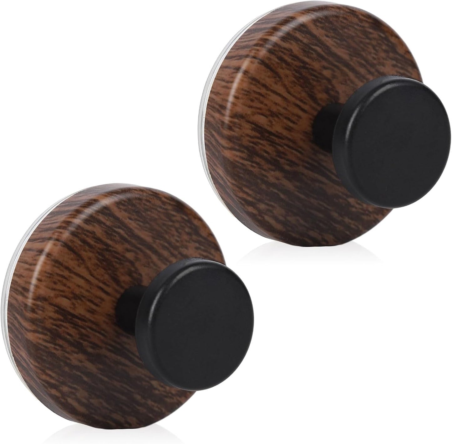 Skiennix Heavy-Duty Wreath Hanger - Versatile Suction Cup Hooks for Front Door & Window | Walnut, 2-Pack